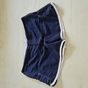 Junior board shorts navy blue with red stitching